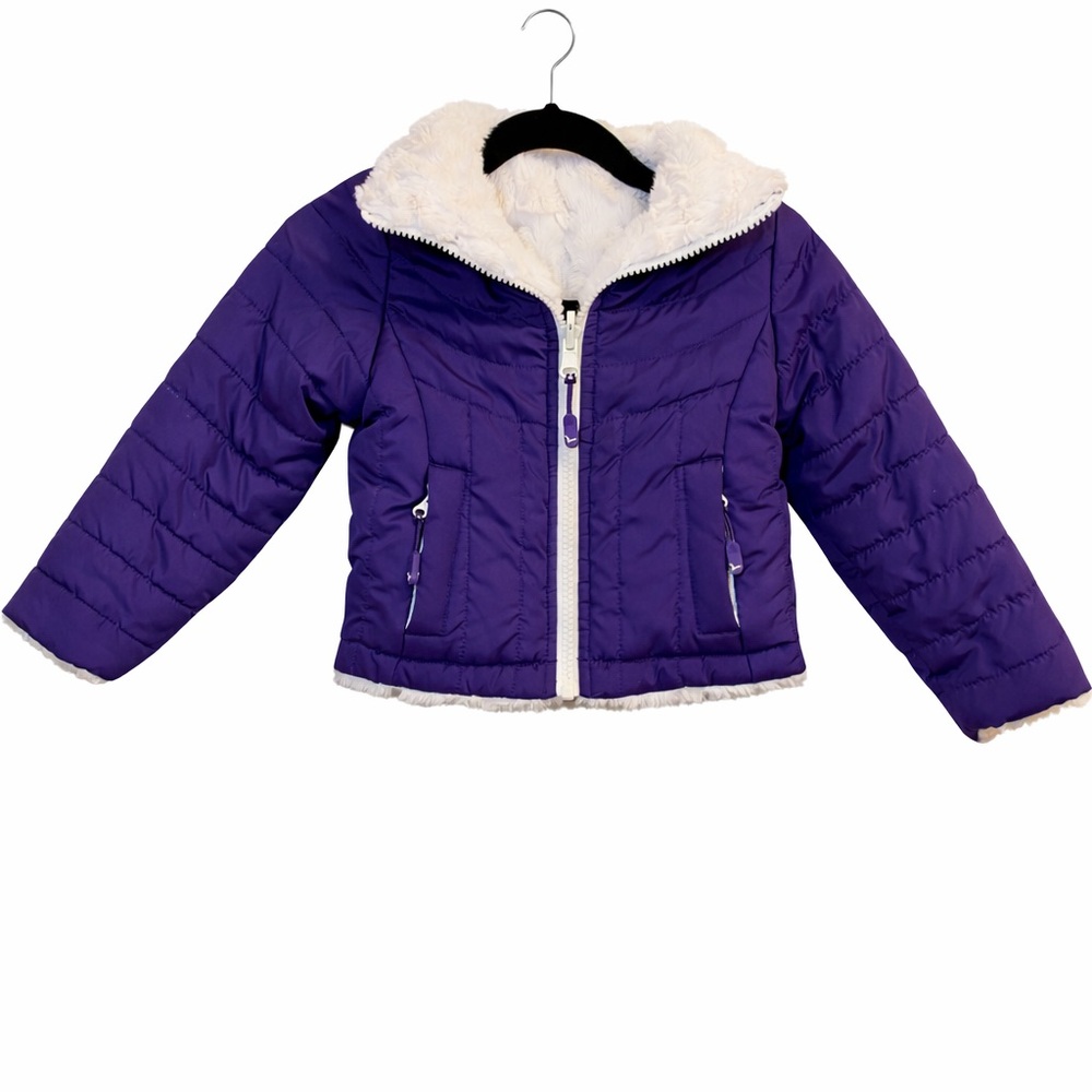 Hawke & Co Reversible Winter Puffer Jacket Toddler Girls 2T Purple
